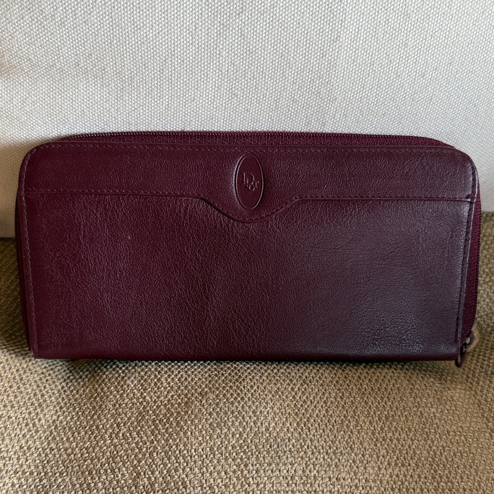 Dior Burgundy Leather Wallet